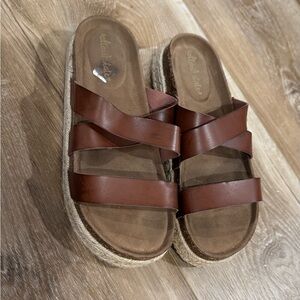 Alter’d State Brown Leather Sandals 10